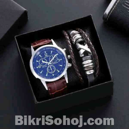 Imported Fashion watch and Bracelet set for Gents